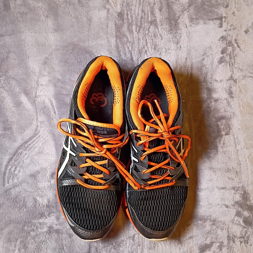 ASICS Gel-Blur33 Mens Running Shoes T2H3N Black Orange White Size 9 Sneakers Y2K - Picture 5 of 10